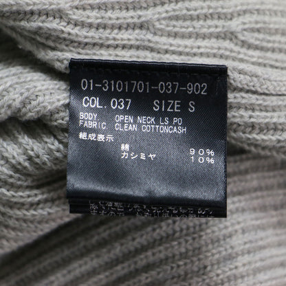 23春夏 リブ ワイド クルーネック プルオーバー / Clean Cottoncash Open Neck LS PO ニット 長袖 ドロップショルダー コットン シルク