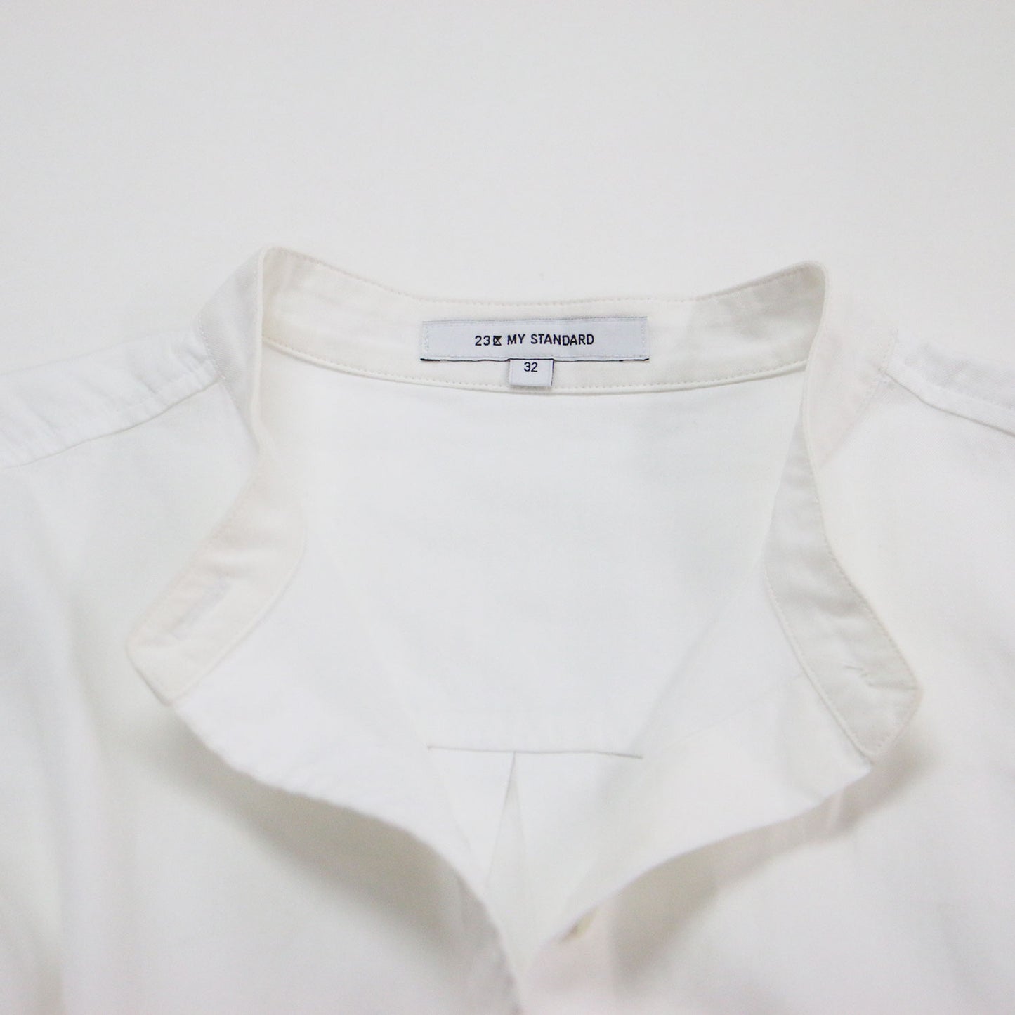 24秋冬 バンドカラー シャツ / CANCLINI ブラウス クルーネック 長袖 センタータック コットン ウォッシャブル