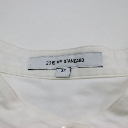 24秋冬 バンドカラー シャツ / CANCLINI ブラウス クルーネック 長袖 センタータック コットン ウォッシャブル
