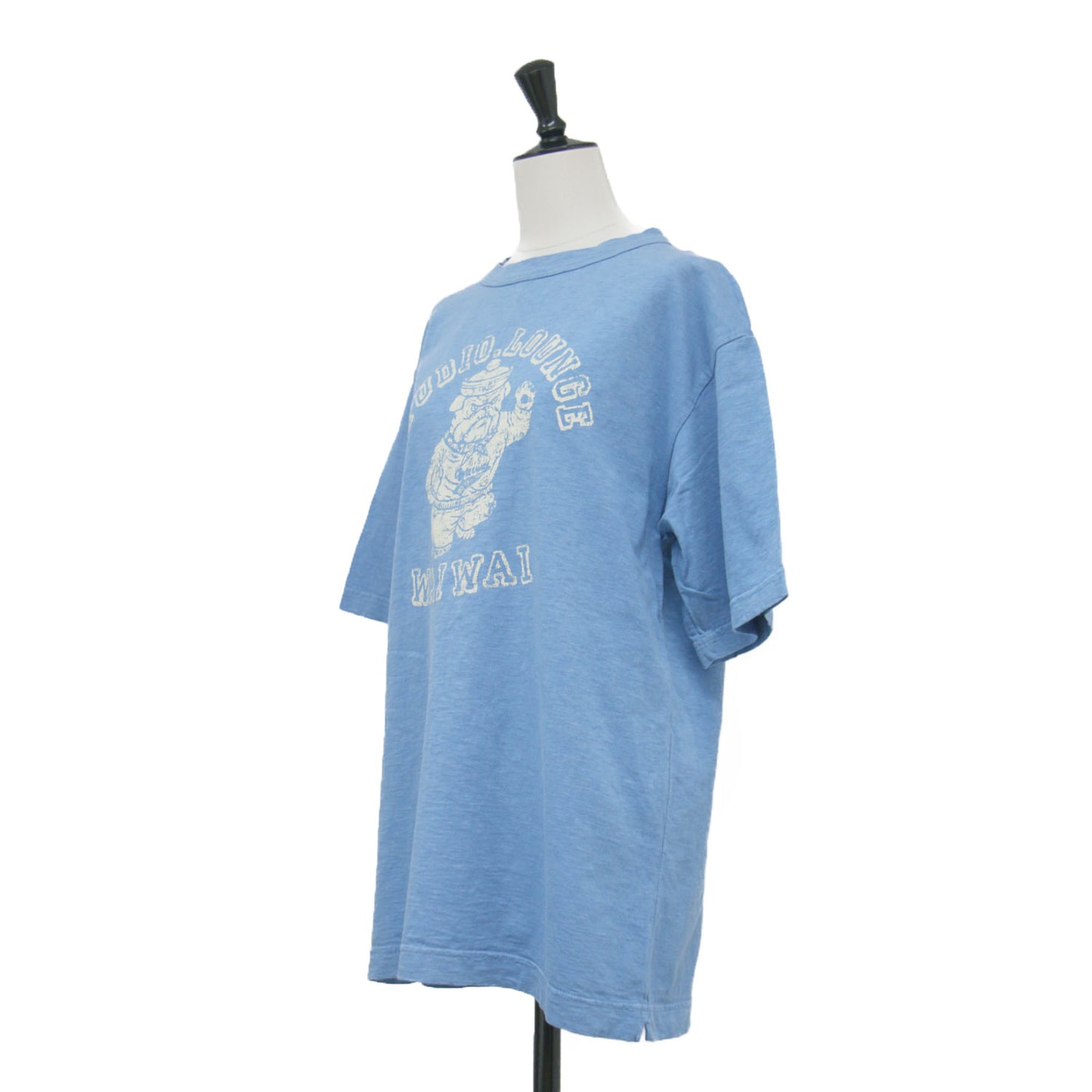 ブルドッグ ロゴ プリントTシャツ / カットソー 半袖 クルーネック ワイド コットン
