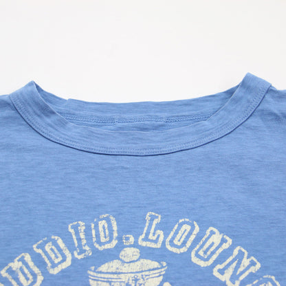 ブルドッグ ロゴ プリントTシャツ / カットソー 半袖 クルーネック ワイド コットン