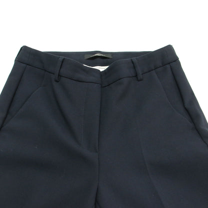 ハイウエスト クロップドパンツ / スラックス センタープレス テーパード ストレッチ