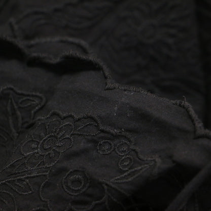 25秋冬 バンダナ エンブロイダリー キャミソール ワンピース / ロング丈 刺繍 フリンジ リボン スカラップ コットン