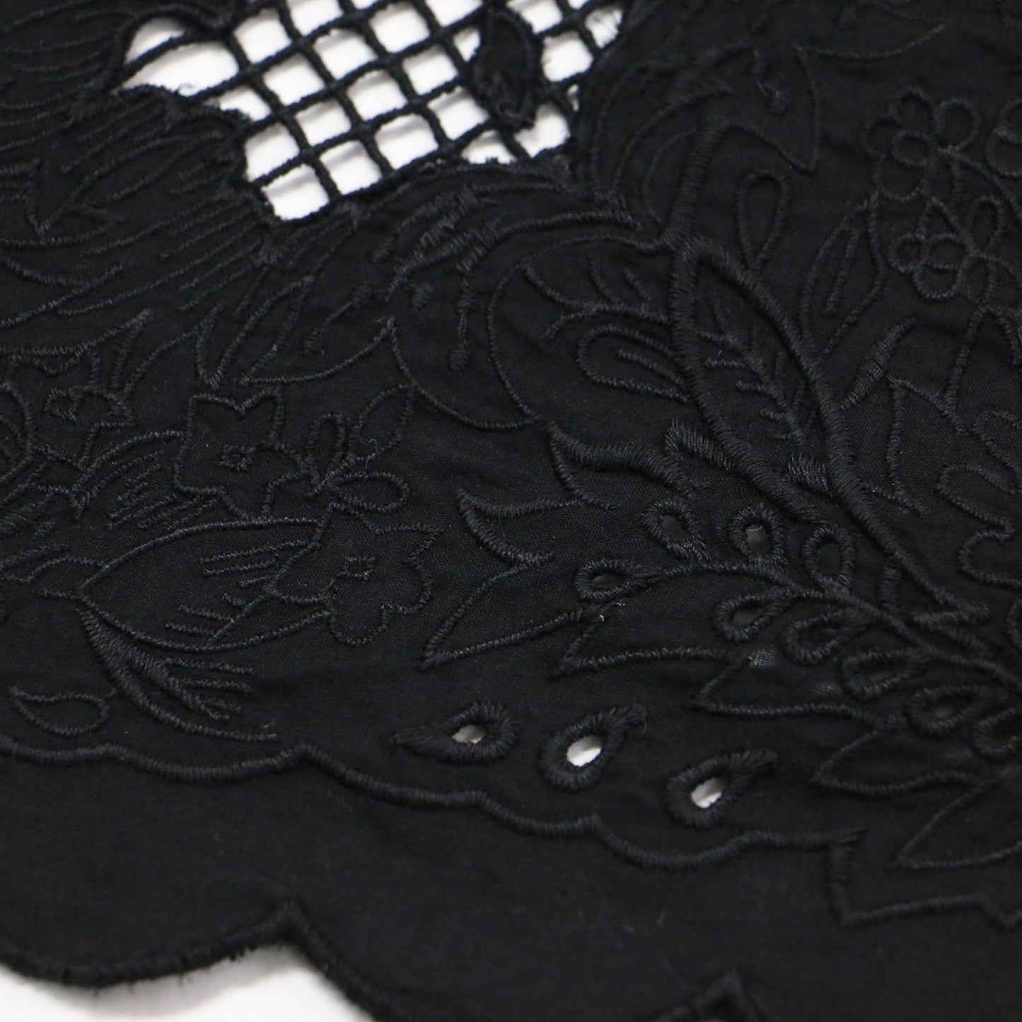 25秋冬 バンダナ エンブロイダリー キャミソール ワンピース / ロング丈 刺繍 フリンジ リボン スカラップ コットン