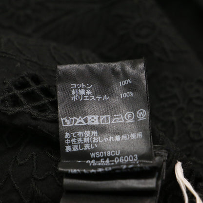 25秋冬 バンダナ エンブロイダリー キャミソール ワンピース / ロング丈 刺繍 フリンジ リボン スカラップ コットン