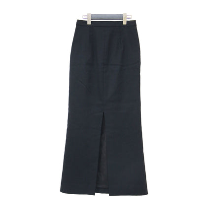 23秋冬 ヘムフレア マキシスカート / HEM FALRE MAXI SKIRT MB234-6012 / Aライン タイト サイドファスナー バックスリット ウール ストレッチ