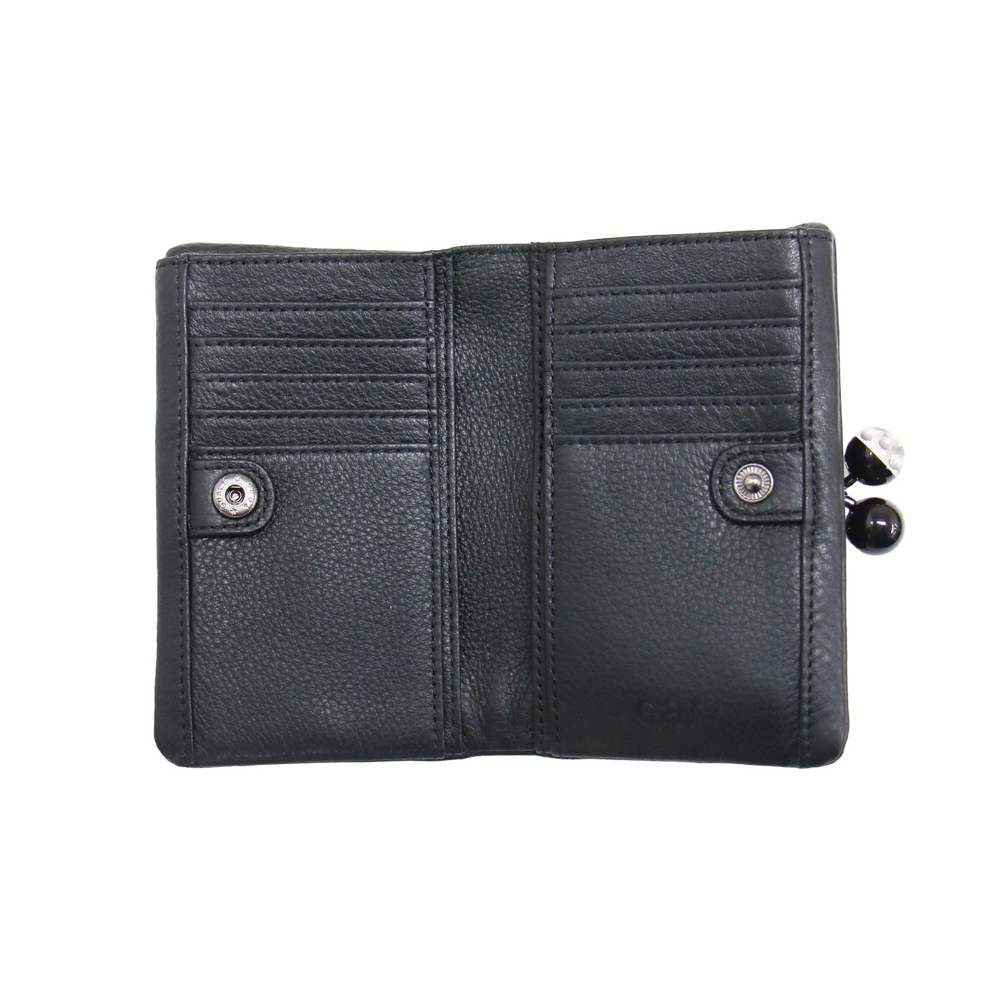牛革 がま口 二つ折り 財布 / ウォレット がま玉 レザー 本革