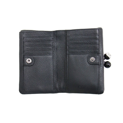 牛革 がま口 二つ折り 財布 / ウォレット がま玉 レザー 本革