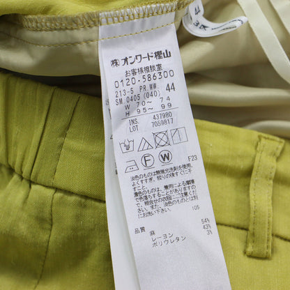 23春夏 リネン レーヨン ストレッチ ワイド パンツ / バックウエストゴム ベルトループ ウォッシャブル