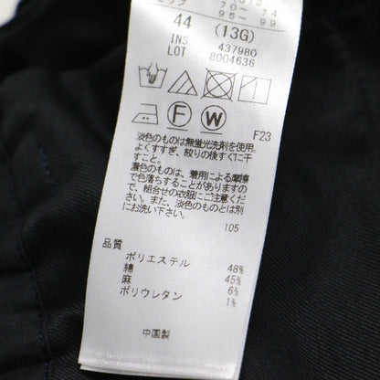 スラブツイードストレッチ ワイド パンツ	/ タック センタープレス コットン リネン