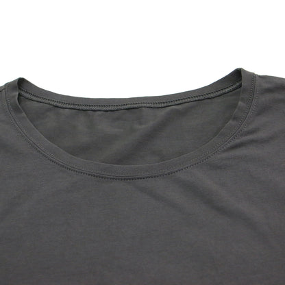 25秋冬 オーガンジーコンビ ロングTシャツ / カットソー プルオーバー 長袖 クルーネック ランダムタック フレアシルエット ストレッチ