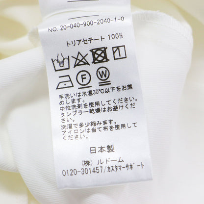 chere トリアセテート ツイル ワンピース / ロング 長袖 クルーネック ノーカラー Iライン
