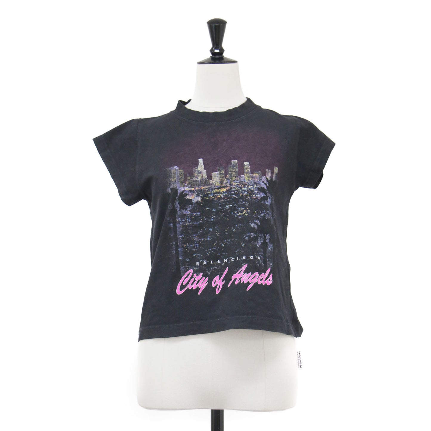 25秋冬 City of Angels クロップド Tシャツ / カットソー クルーネック フレンチスリーブ プリント コットン