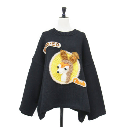 24秋冬 バンビ ハンドニット セーター / BAMBI HAND KNITTED SWEATER プルオーバー 長袖 クルーネック ウール