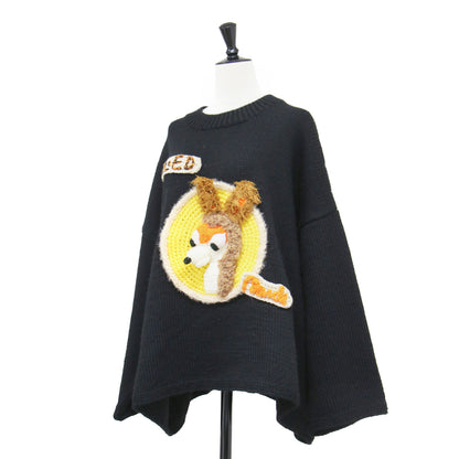 24秋冬 バンビ ハンドニット セーター / BAMBI HAND KNITTED SWEATER プルオーバー 長袖 クルーネック ウール