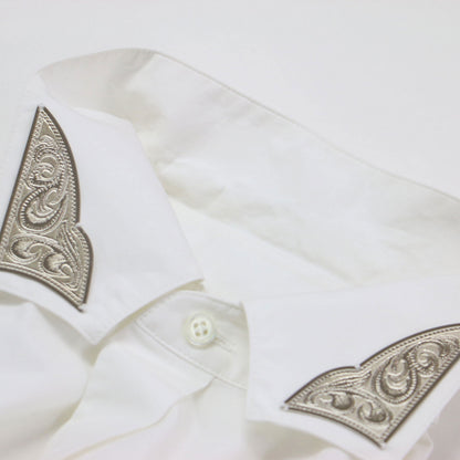 25春夏 メタル カラー シャツ / METAL COLLAR SHIRT クロップド丈 長袖 コットン