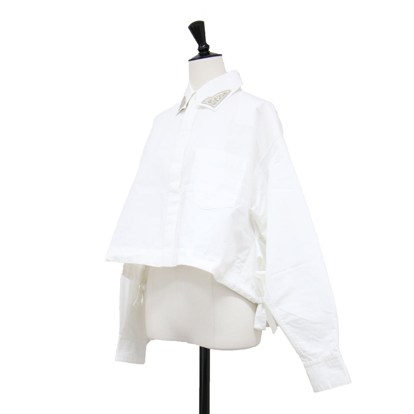 25春夏 メタル カラー シャツ / METAL COLLAR SHIRT クロップド丈 長袖 コットン