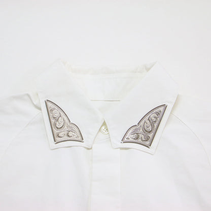 25春夏 メタル カラー シャツ / METAL COLLAR SHIRT クロップド丈 長袖 コットン