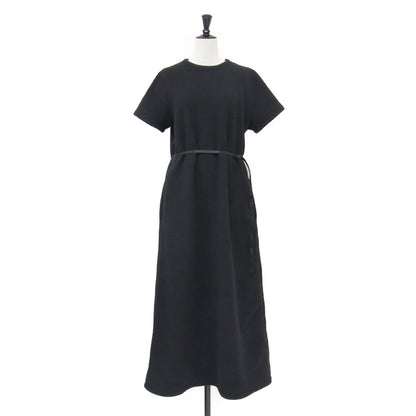 26春夏 ベルト付き マキシ フリース ワンピース / MAXI-LENGTH FLEECE DRESS WITH A BELT 半袖 クルーネック