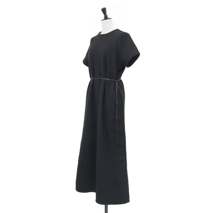 26春夏 ベルト付き マキシ フリース ワンピース / MAXI-LENGTH FLEECE DRESS WITH A BELT 半袖 クルーネック