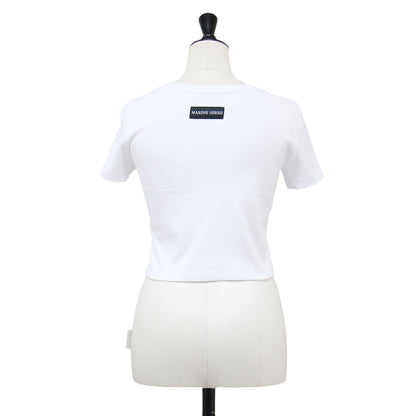 25春夏 ムーンロゴ カットアウト 半袖 Tシャツ / MOON LOGO RIBBED JERSEY CUT OUT T SHIRT カットソー クルーネック ハーフスリーブ リブ コットン