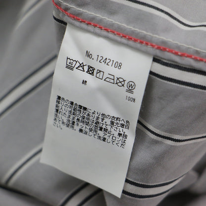 24春夏 ワッペン付き ストライプ シャツ / ブラウス 長袖 レギュラーカラー アニマルモチーフ コットン