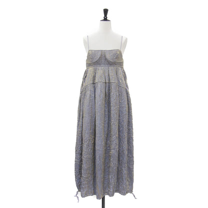 24春夏 ビスチェディテール キャミ ワンピース / ロング ギャザー バルーン ふくれジャガード
