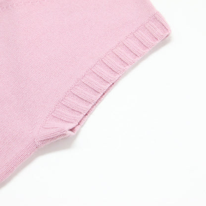 カシミヤ ニット ベスト / CL406063ER00 / プルオーバー ショート丈 Vネック ワイド