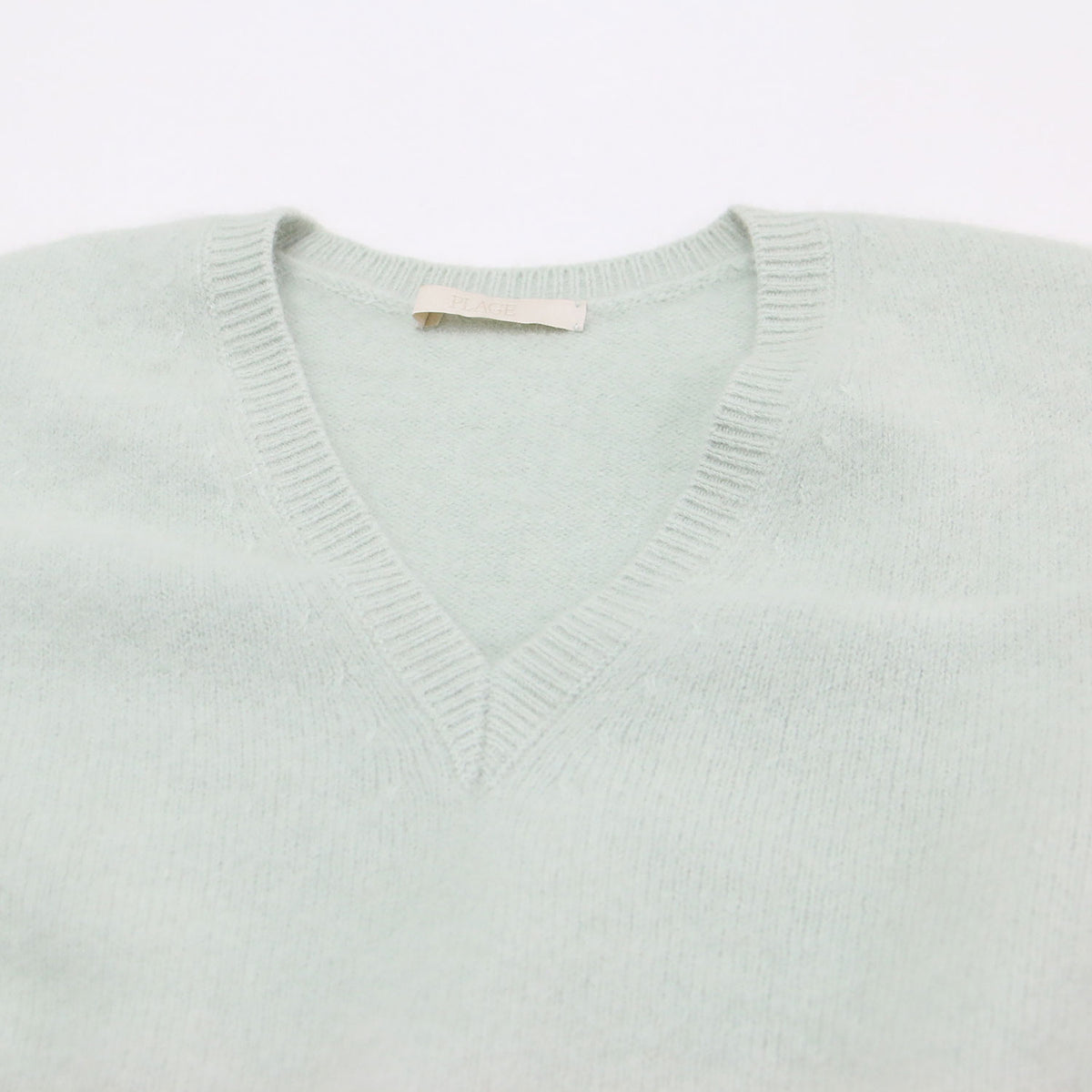 23秋冬 Cashmere Mix Fur ベスト / ニット ショート丈 Vネック ウール カシミヤ