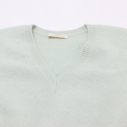 23秋冬 Cashmere Mix Fur ベスト / ニット ショート丈 Vネック ウール カシミヤ