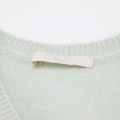 23秋冬 Cashmere Mix Fur ベスト / ニット ショート丈 Vネック ウール カシミヤ