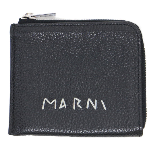 レザー ロゴ刺繍 ジップ アラウンドウォレット / MENDING HAND STITCH 財布 コインケース L字ファスナー