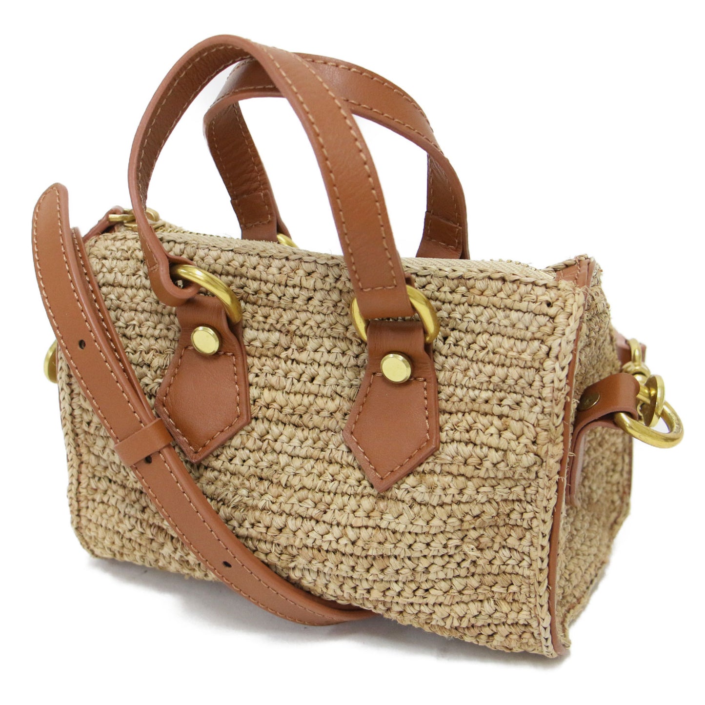 × L'Appartement 別注 25春夏 ラフィア ミニ バッグ / ZEILA MINI BAG ハンドバッグ ショルダー ボストン型 2WAY
