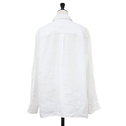 25春夏 LINEN WASH CACHE シャツ / 長袖 レギュラーカラー オーバーサイズ カシュクール リネン