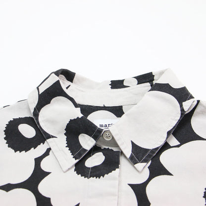 Ae Ruoste Unikko コットン オーバーサイズ シャツ / 長袖 レギュラーカラー 花柄