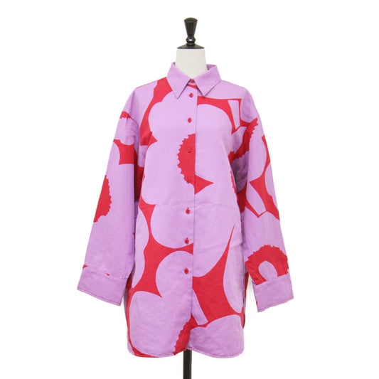 26春夏 Heitto Unikko 花柄 長袖 シャツ / 長袖 レギュラーカラー オーバーサイズ ウニッコ コットン リネン