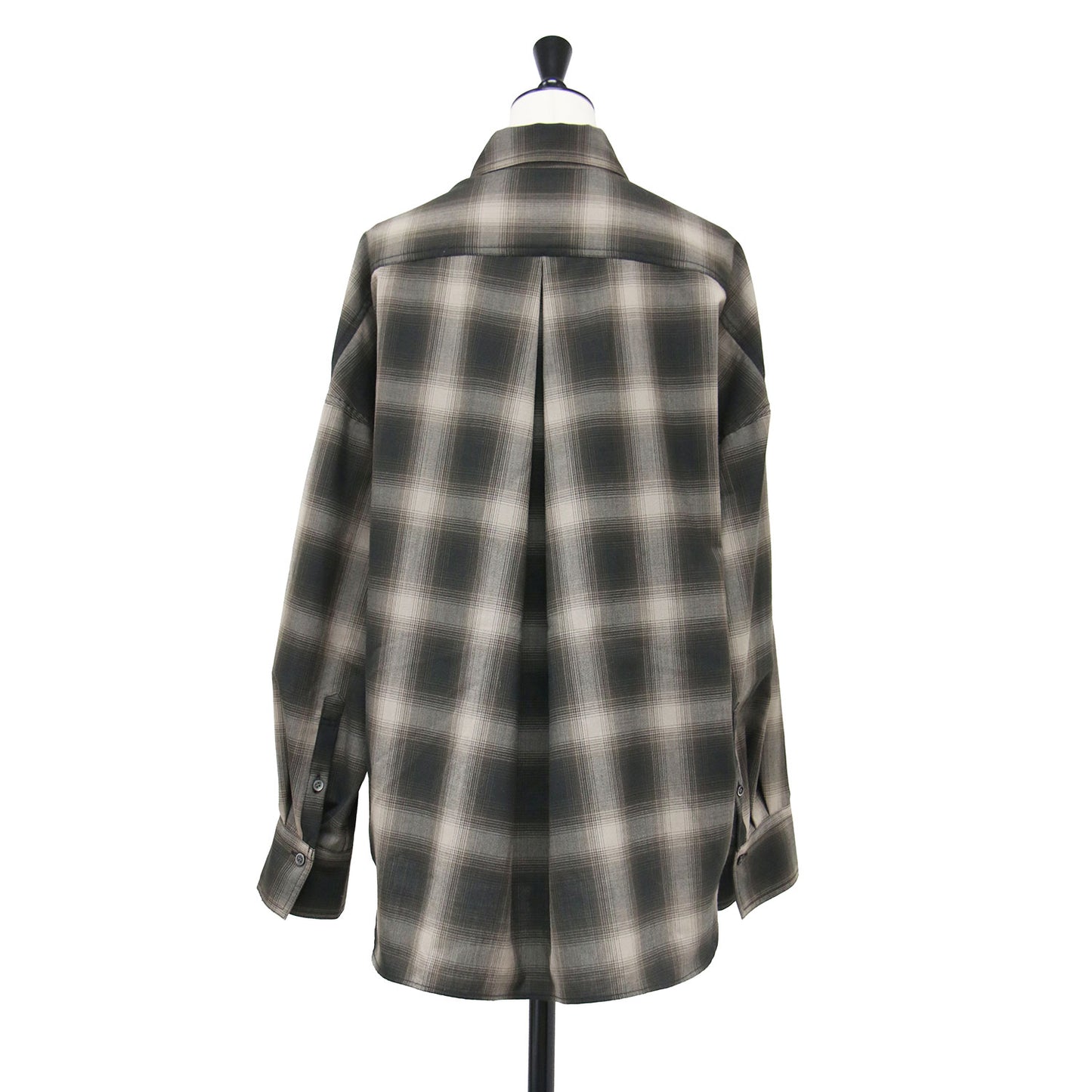 25秋冬 OMBRE CHECK シャツ / 長袖 オーバーサイズ チェック ウール