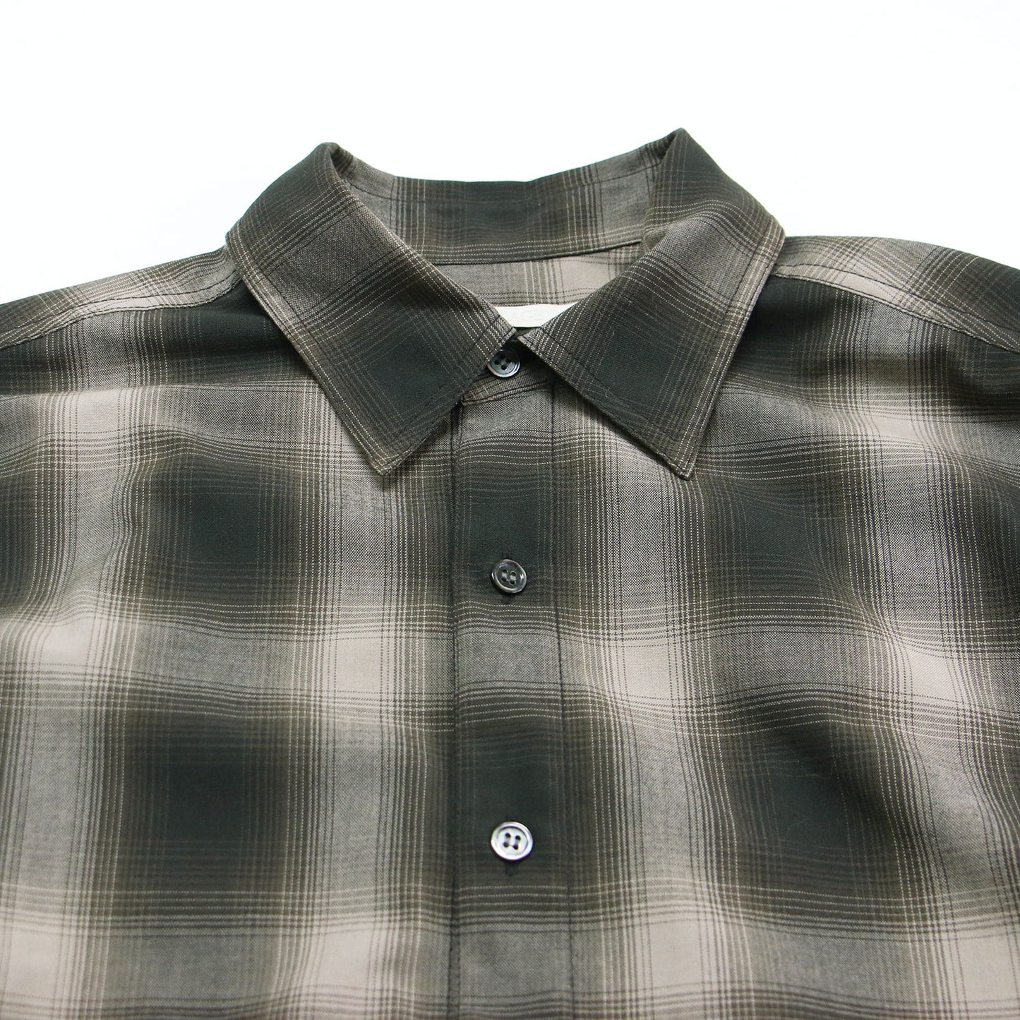 25秋冬 OMBRE CHECK シャツ / 長袖 オーバーサイズ チェック ウール