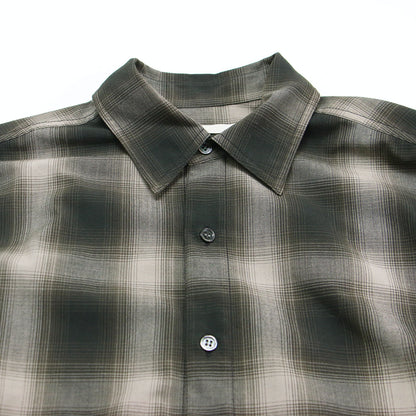 25秋冬 OMBRE CHECK シャツ / 長袖 オーバーサイズ チェック ウール