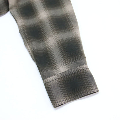 25秋冬 OMBRE CHECK シャツ / 長袖 オーバーサイズ チェック ウール
