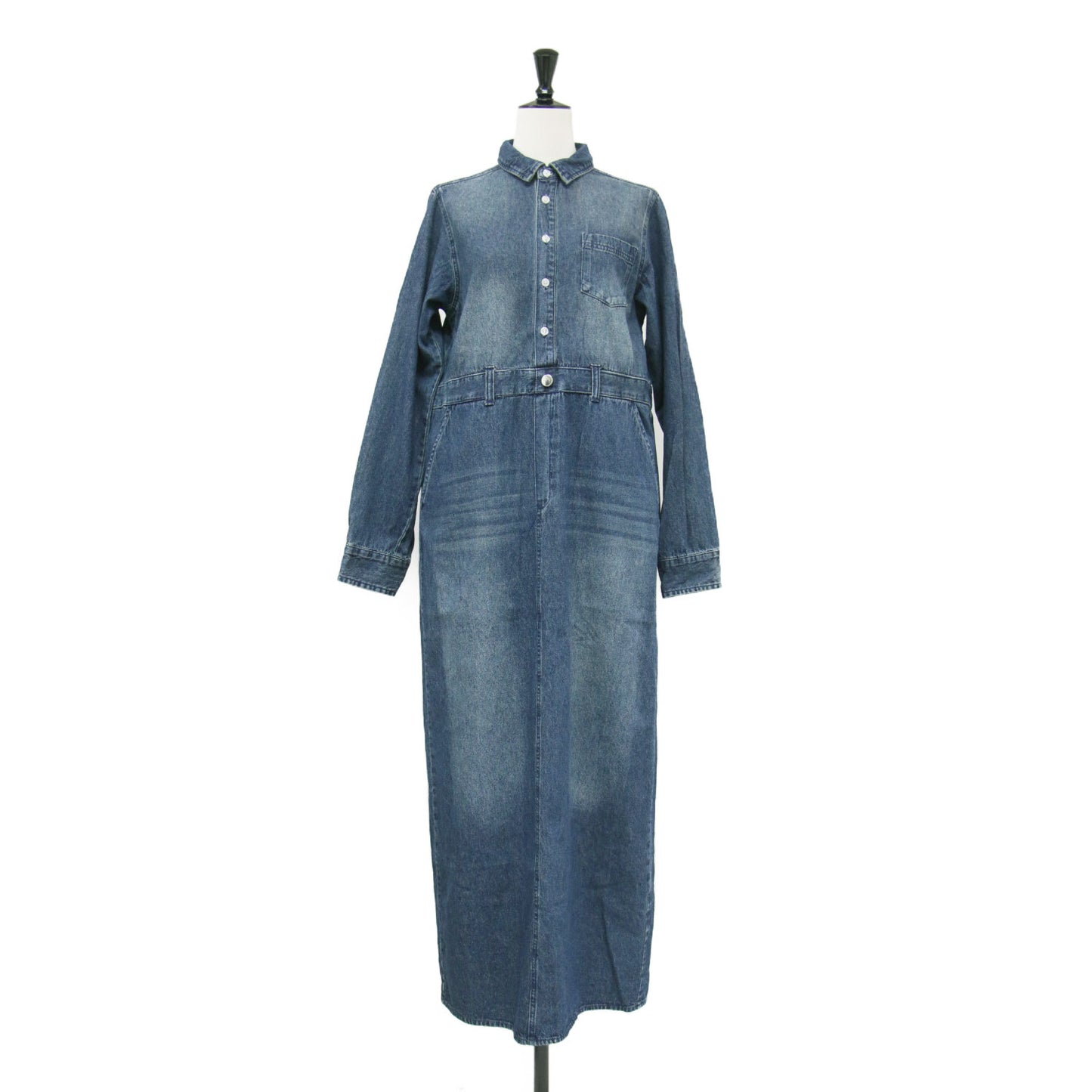 MONN × Yoshiiiiii 24春夏 デニム シャツ ワンピース / ロング 長袖 コットン