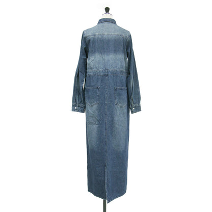 MONN × Yoshiiiiii 24春夏 デニム シャツ ワンピース / ロング 長袖 コットン