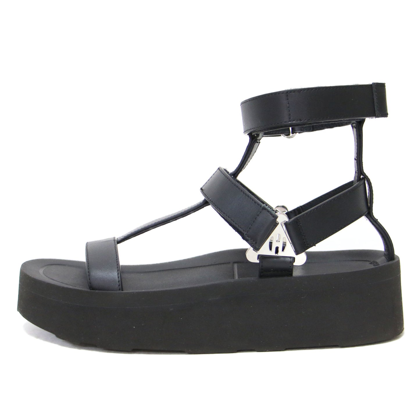 エニド レザー アンクルストラップ サンダル / ボリュームソール ベルクロ 牛革