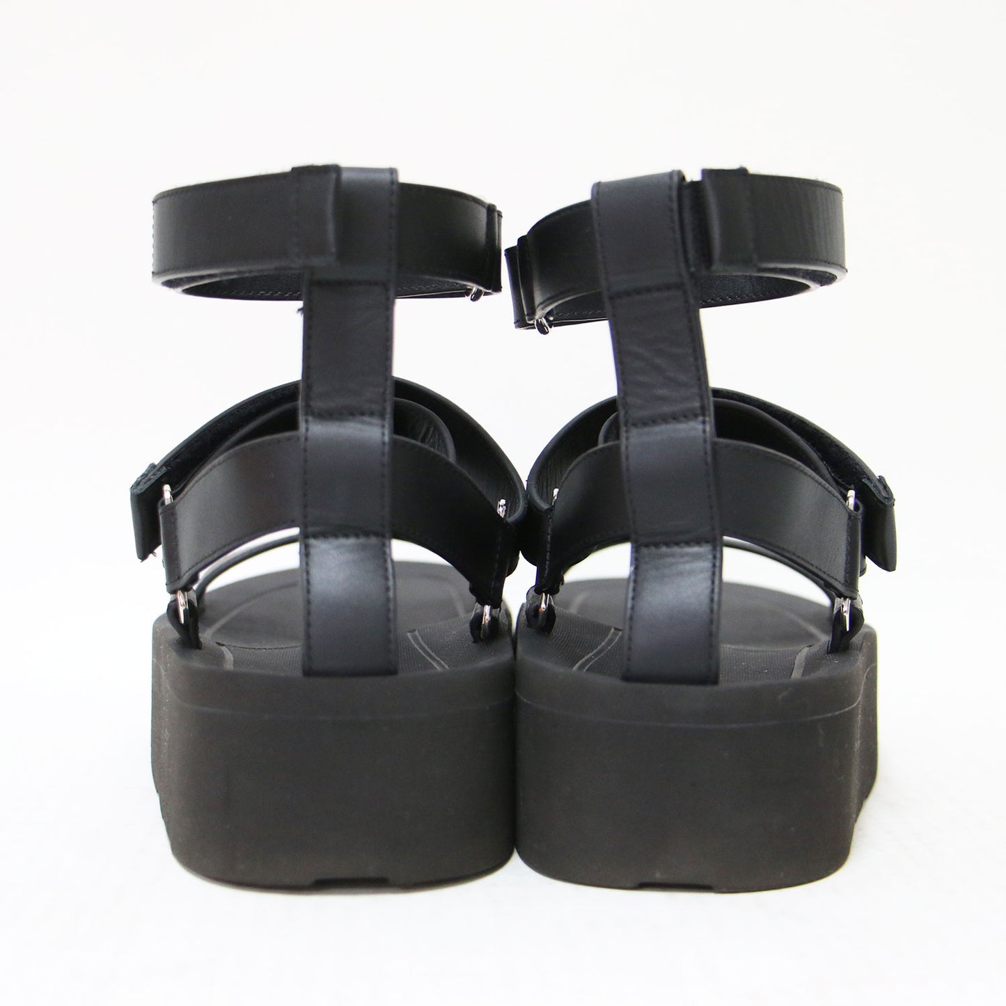 エニド レザー アンクルストラップ サンダル / ボリュームソール ベルクロ 牛革