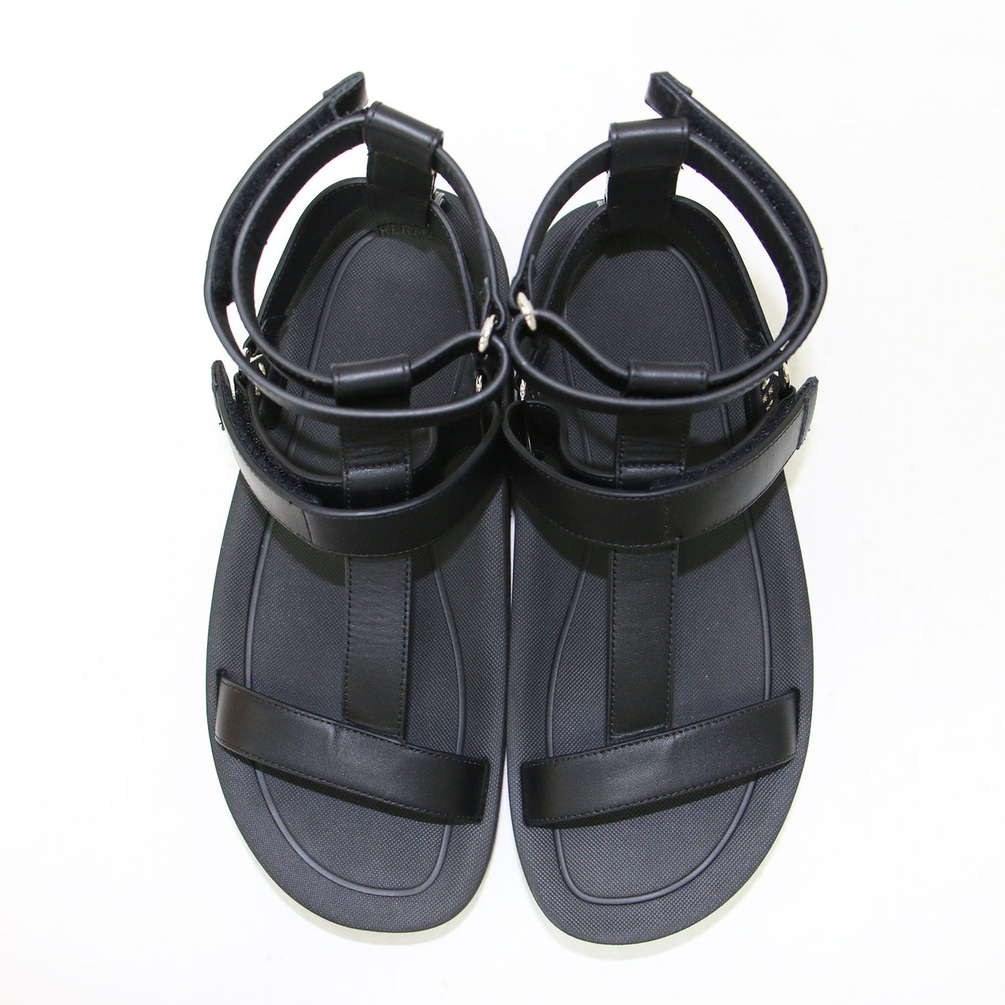 エニド レザー アンクルストラップ サンダル / ボリュームソール ベルクロ 牛革