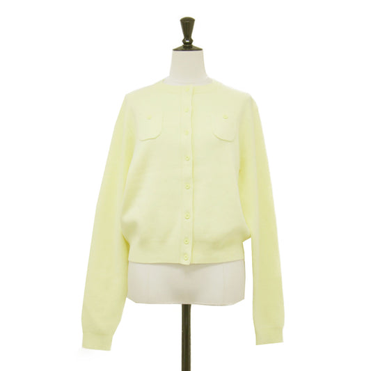 コットン カシミヤ クルーネック カーディガン / ニット ショート丈 長袖