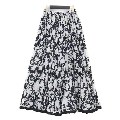 22春夏 月影のスカート / ロング ティアード ギャザー 花柄 フラワープリント コットン