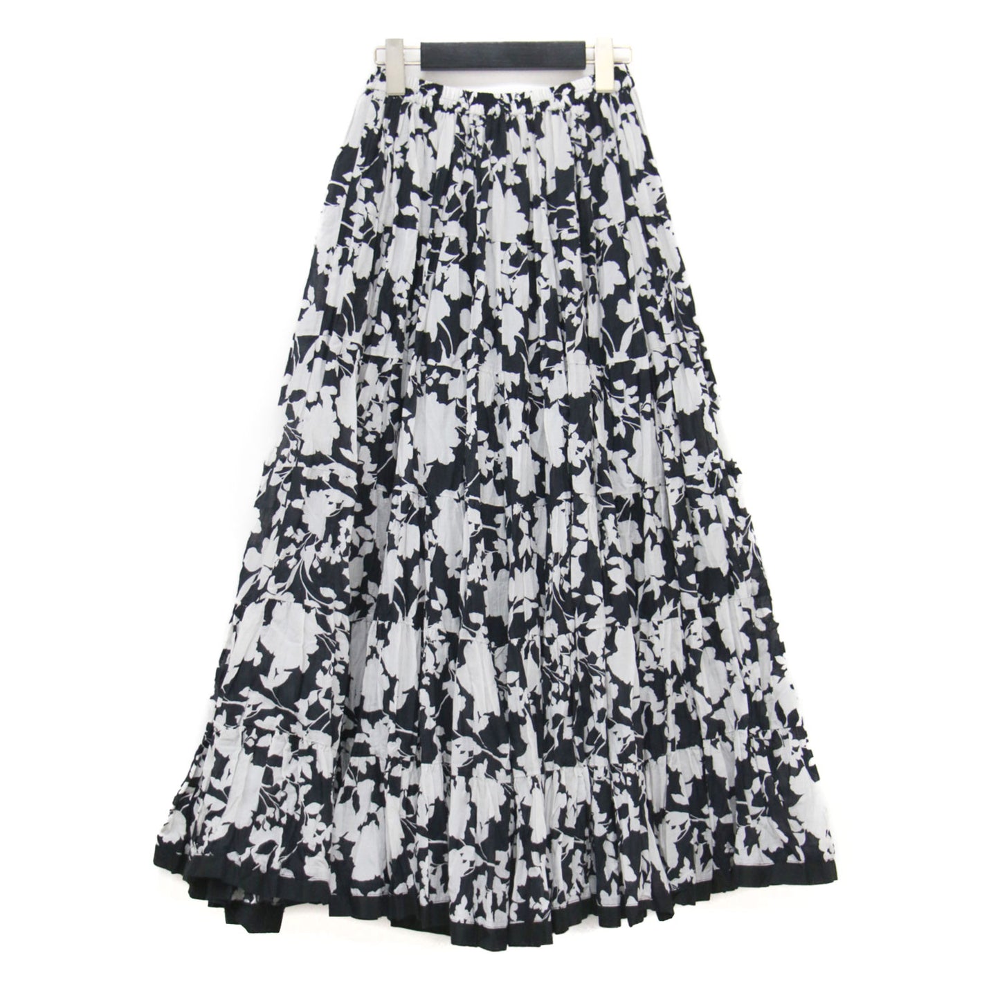 22春夏 月影のスカート / ロング ティアード ギャザー 花柄 フラワープリント コットン