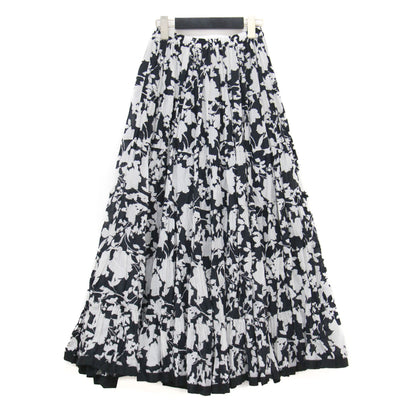 22春夏 月影のスカート / ロング ティアード ギャザー 花柄 フラワープリント コットン