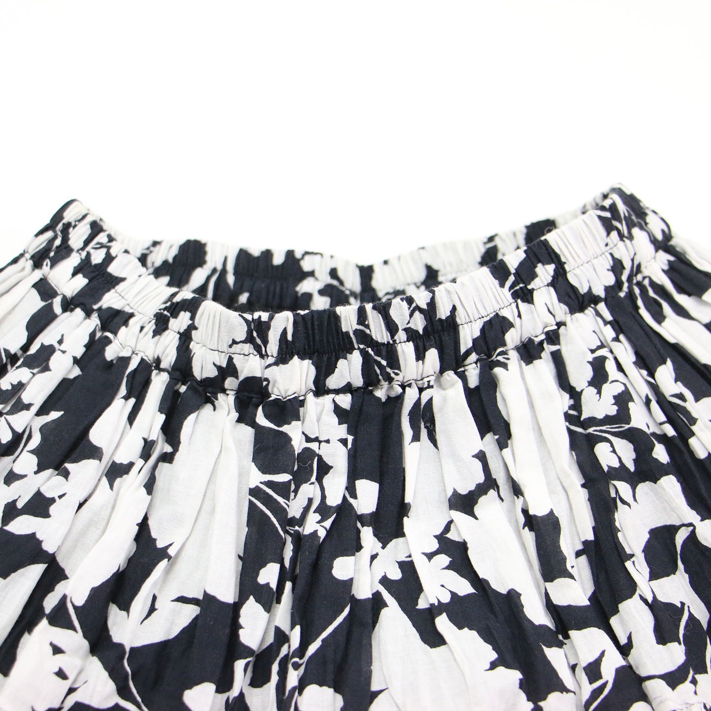 22春夏 月影のスカート / ロング ティアード ギャザー 花柄 フラワープリント コットン